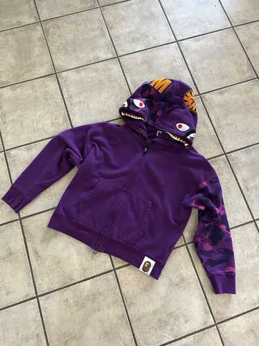 BAPE Giant shark full zip hoodie purple camo A Bathing Ape Size M