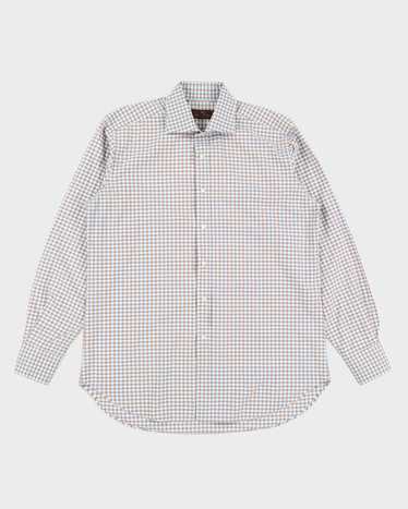 Etro Blue & Beige Gingham Shirt - XL