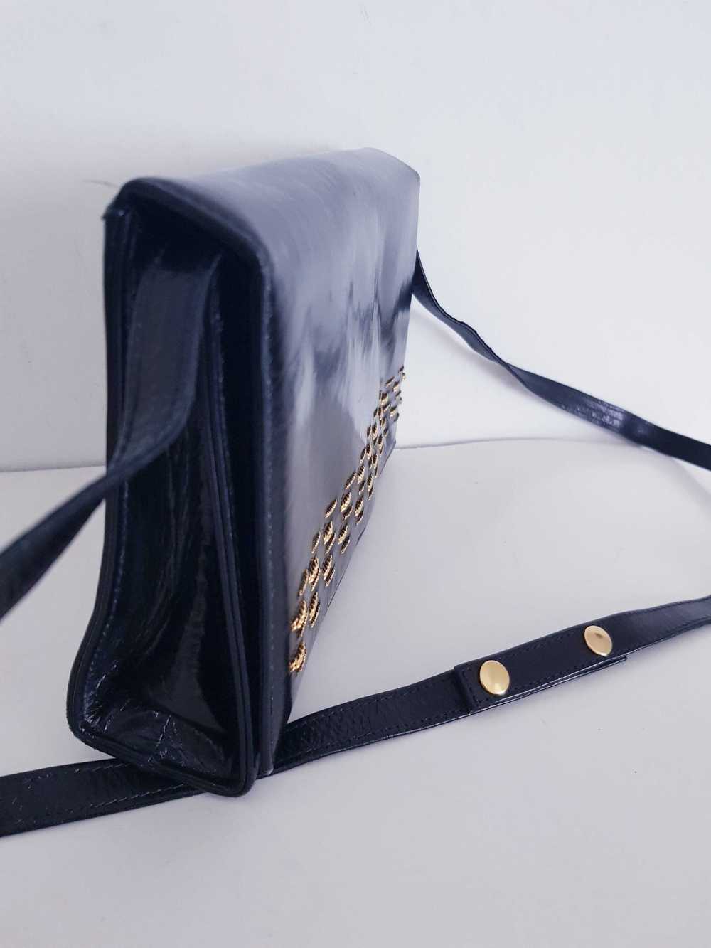 Leather pouch bag - Pouch bag in soft glossy blac… - image 4