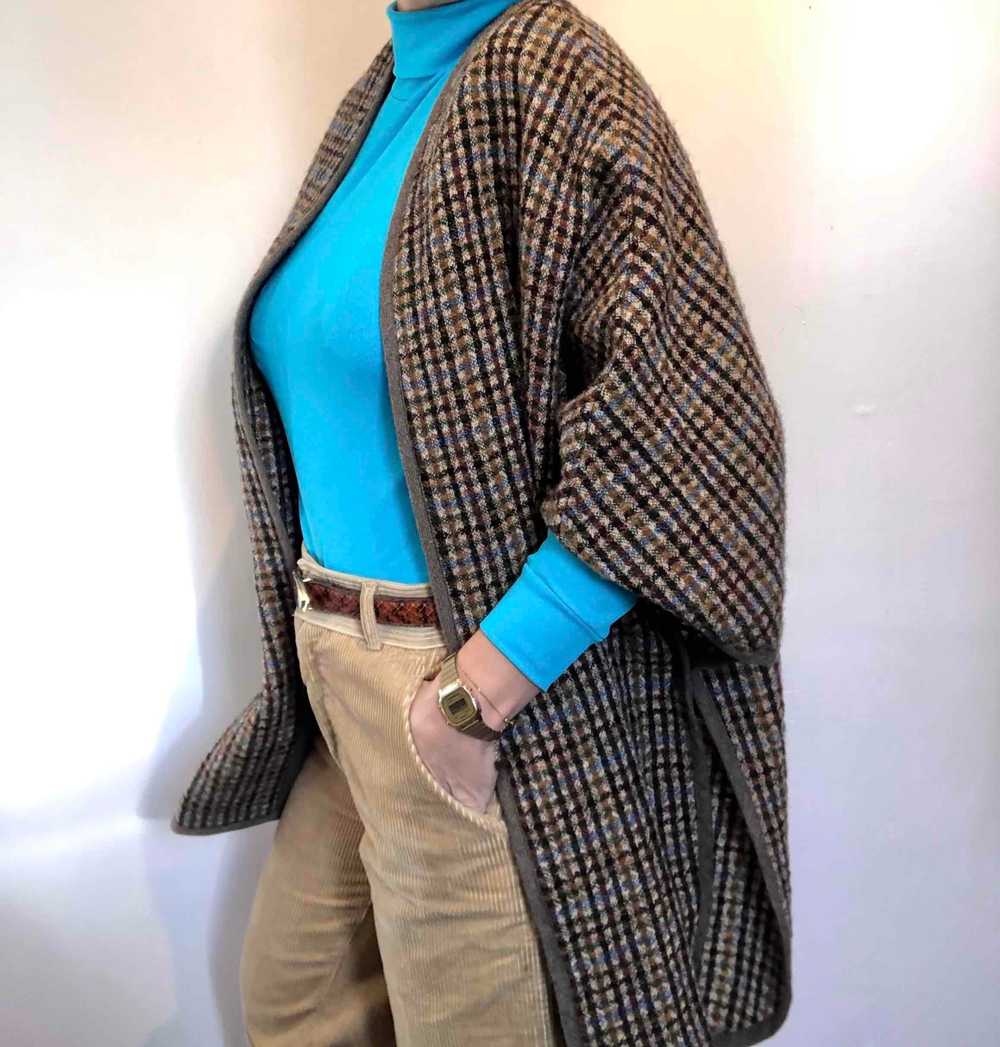 Veste en laine - Veste style cape à carreaux en l… - image 3