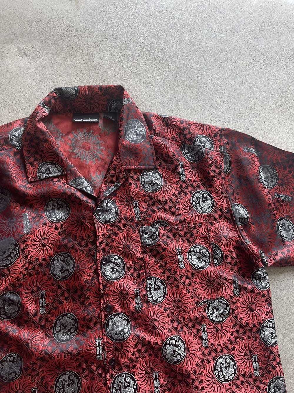 Vintage Vintage y2k Silk Pattern Bowling shirt - image 2