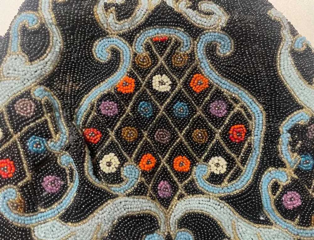 Antique handmade Micro glass metal beaded mosaic … - image 9