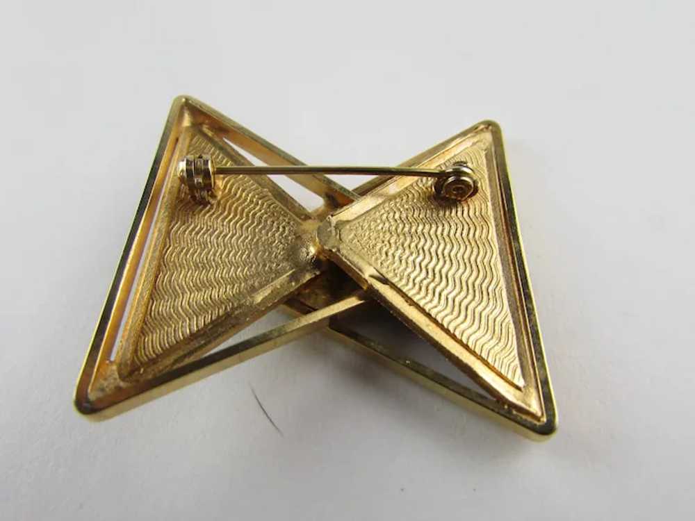 Geometric Modernist Gold Tone Pin With Rich Blue,… - image 5