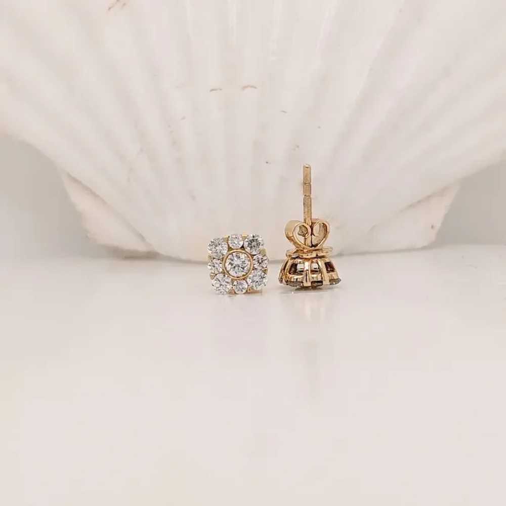 Classic Sparkly Diamond Studs in Solid 14k Yellow… - image 2
