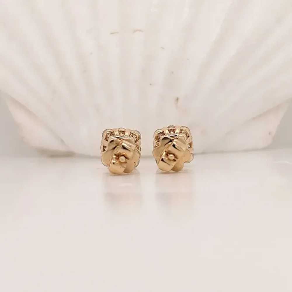 Classic Sparkly Diamond Studs in Solid 14k Yellow… - image 4