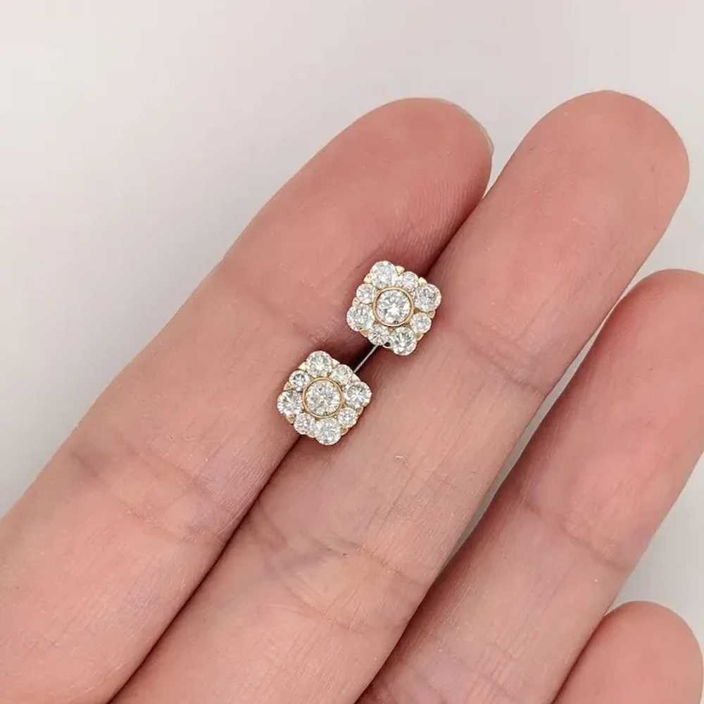Classic Sparkly Diamond Studs in Solid 14k Yellow… - image 5