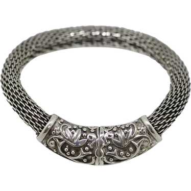 Sterling Silver Mesh Design Bracelet - 8"