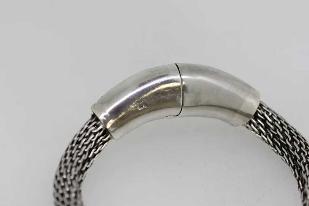 Sterling Silver Mesh Design Bracelet - 8" - image 3