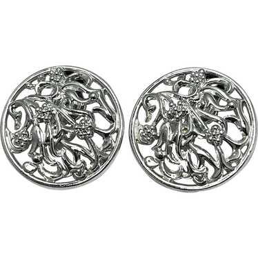 Vintage Tara Silver Circle Earrings