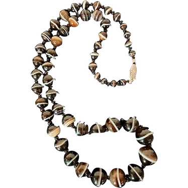 Artisan-Restored Banded Agate Necklace