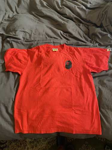 Bape Bape Logo Red Tshirt