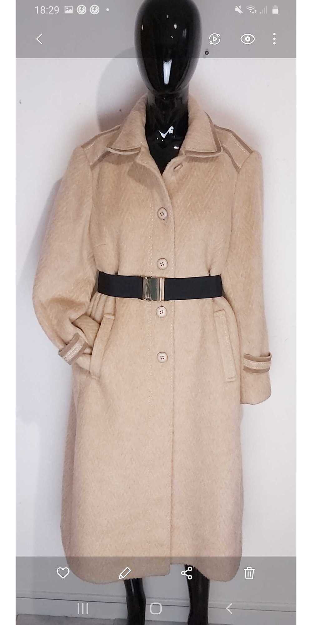 Manteau en laine - Manteau long de couleur beige … - image 3