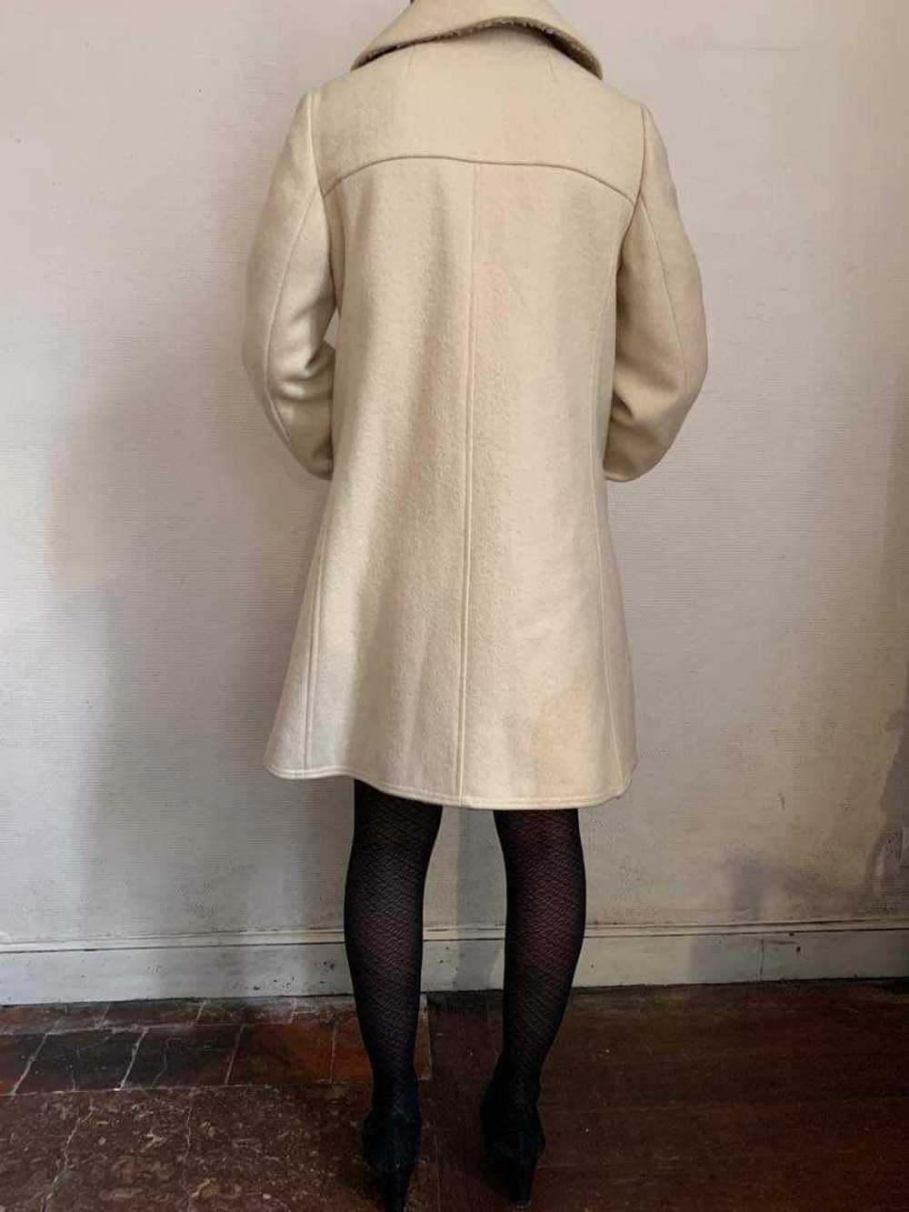 Wool coat - Wool coat, white Trapeze shape Kaine … - image 2