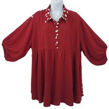 Other Umgee Tunic Top Collar Womens L Button Tiere