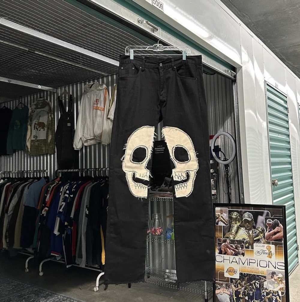 Custom × Streetwear × Vintage Slim fit skull jean… - image 1