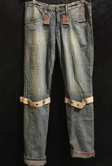 Japanese Brand Joneaa Distressed Jeans With Zipper