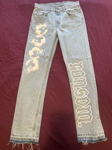 Ransom Clothing Ransom painted frayed denim