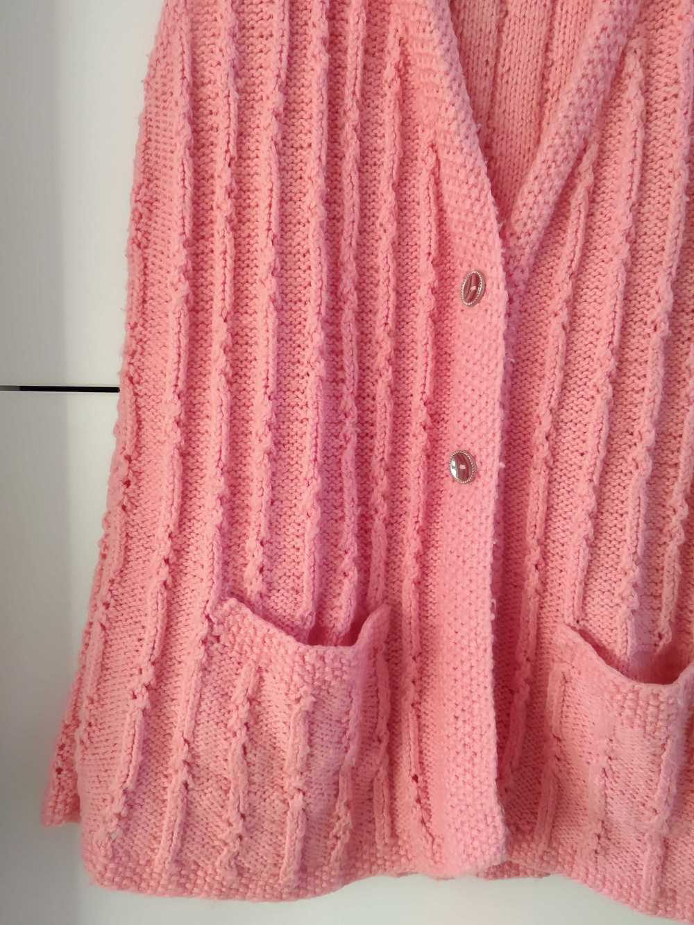 Knit vest - Handmade/ handmade pink sleeveless kn… - image 2