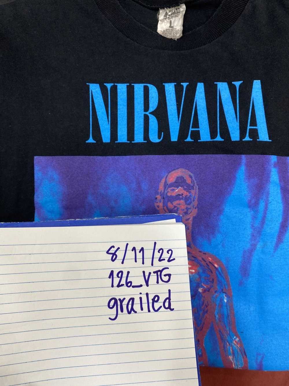 Kurt Cobain × Nirvana Vintage Nirvana Silver TShi… - image 8