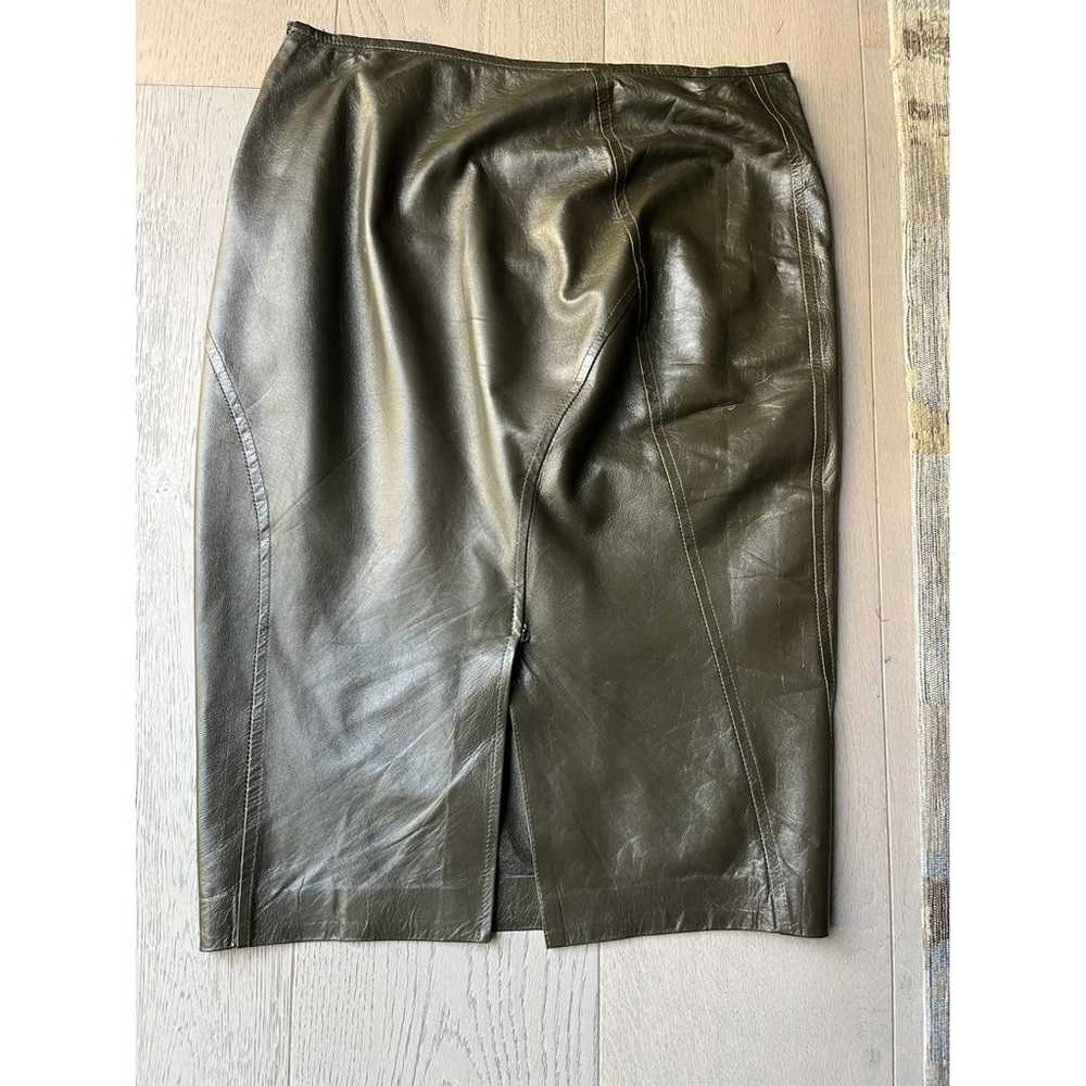 Gucci Leather mid-length skirt - image 5