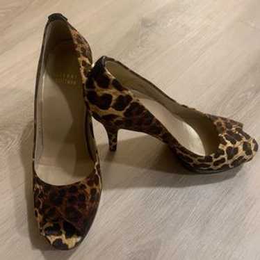 Stuart Weitzman Leopard Print Open Toe Heel - image 1