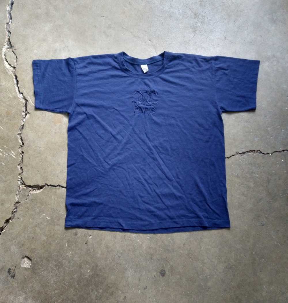 Vintage Vintage Tshirt Navy Blue Tee Paris Short … - image 1