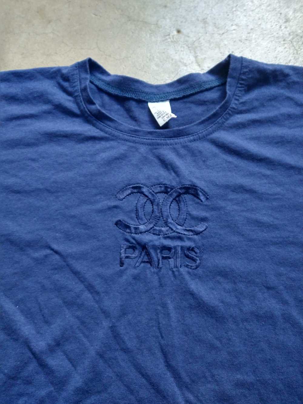 Vintage Vintage Tshirt Navy Blue Tee Paris Short … - image 2