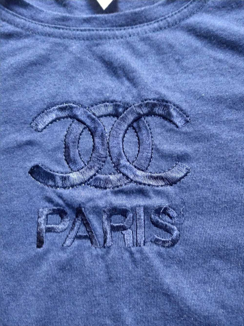 Vintage Vintage Tshirt Navy Blue Tee Paris Short … - image 3