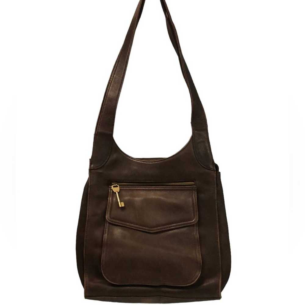 Fossil FOSSIL Women Shoulder Brown Leather Bag 11… - image 1