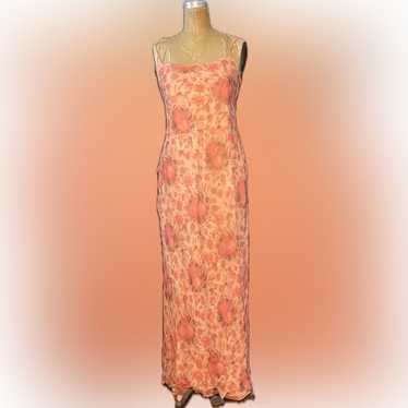 Laundry Peach Silk Chiffon Gown With Noted Flaw - image 1