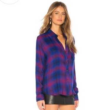 Rails Hunter Button Up Flannel In Azure & Scarlet - image 1