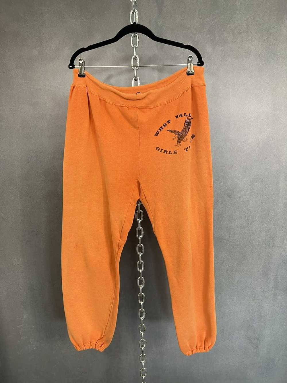 Vintage Vintage 60s sweatpants orange west valley… - image 1