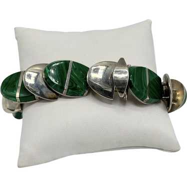 Malachite 950 Clamper Taxco Bracelet hotsell