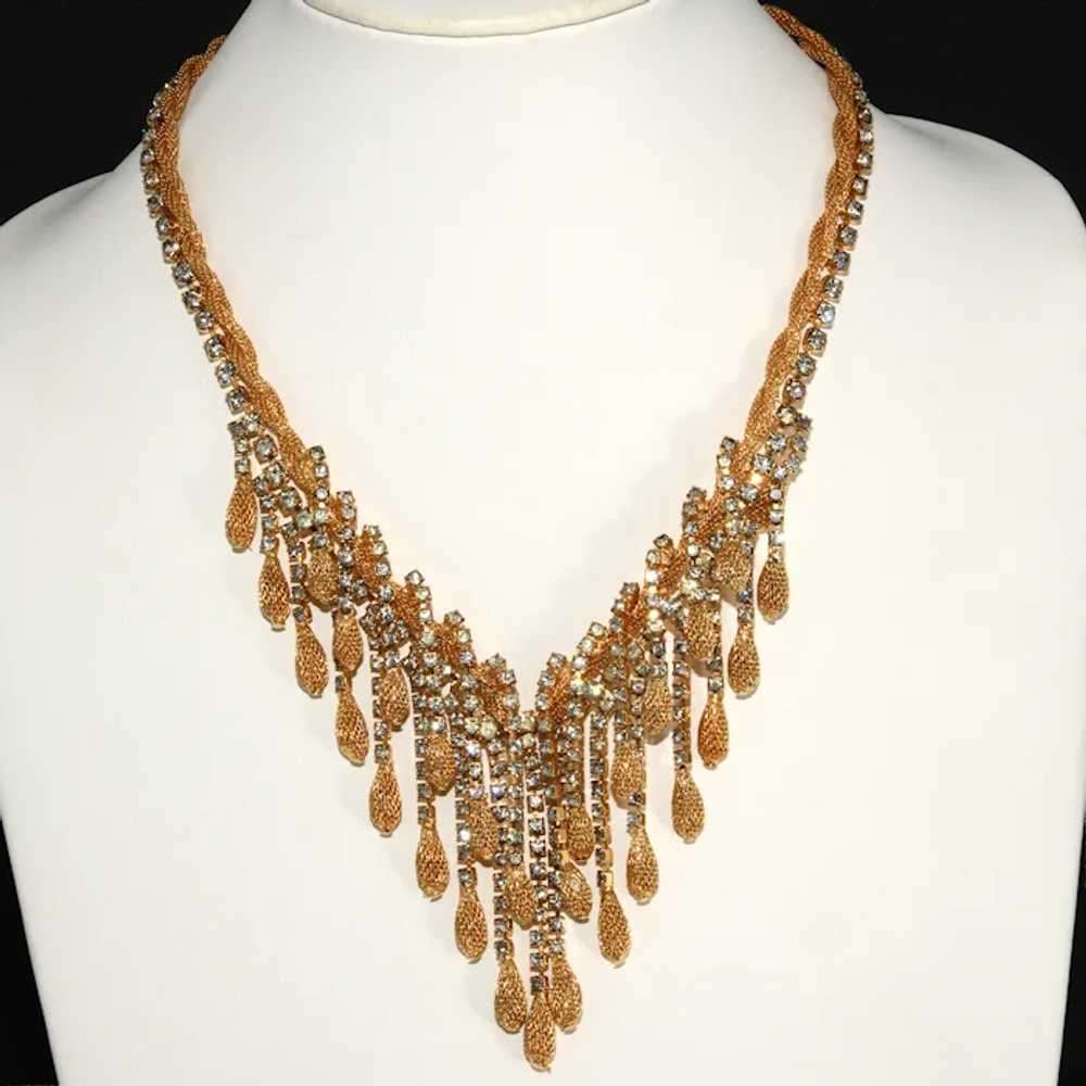 Castlecliff Bib Waterfall Necklace Gold Plated Me… - image 2
