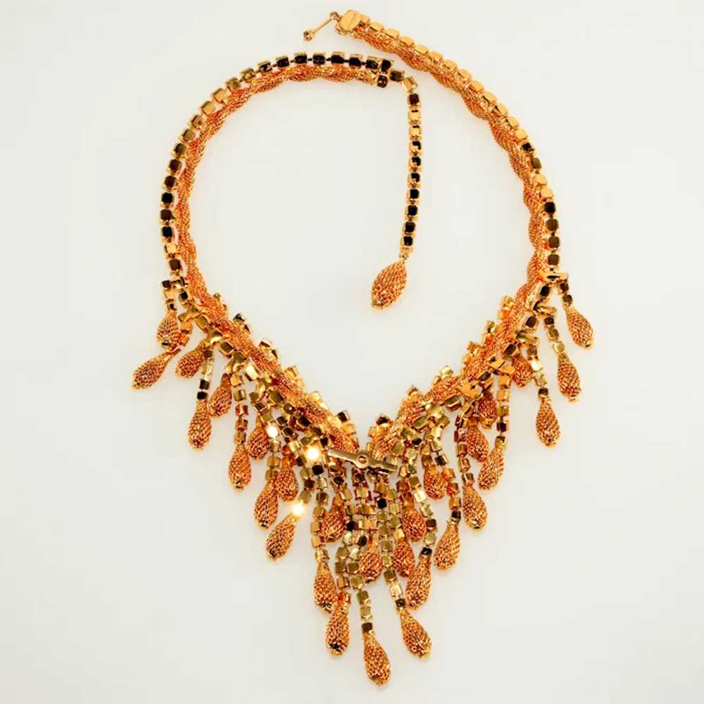 Castlecliff Bib Waterfall Necklace Gold Plated Me… - image 3