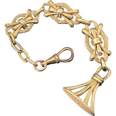 Antique 14K Fancy Link Fob Chain