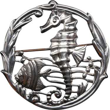 Sterling Silver Seahorse and Fish Under the Sea B… - image 1