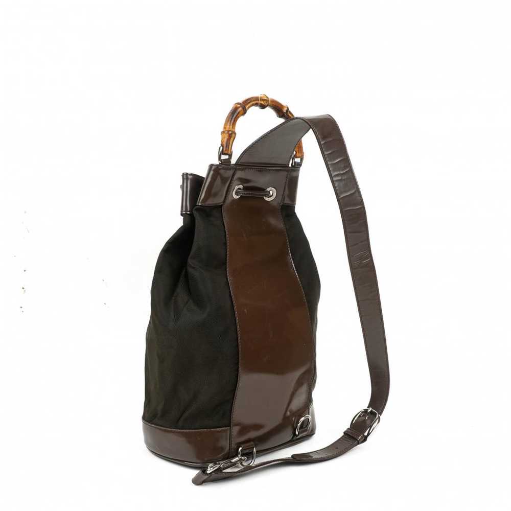 Gucci Vintage Bamboo Sling cloth backpack - image 12