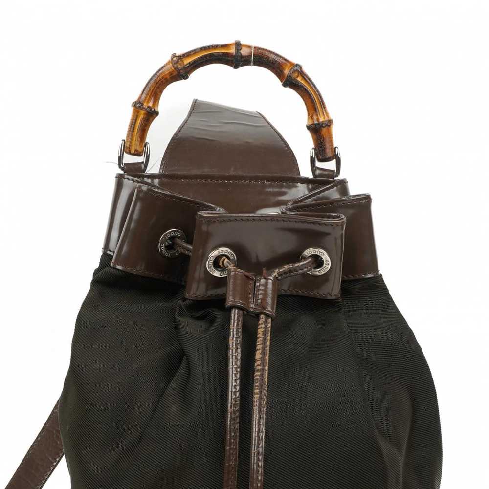 Gucci Vintage Bamboo Sling cloth backpack - image 7