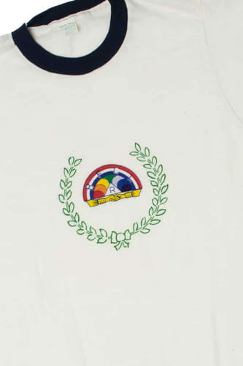 Vintage BFCL Rainbow Logo Navy Ringer T-Shirt - image 2