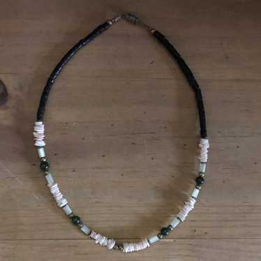 Vintage Vintage 70s boho stone jade coral choker … - image 1