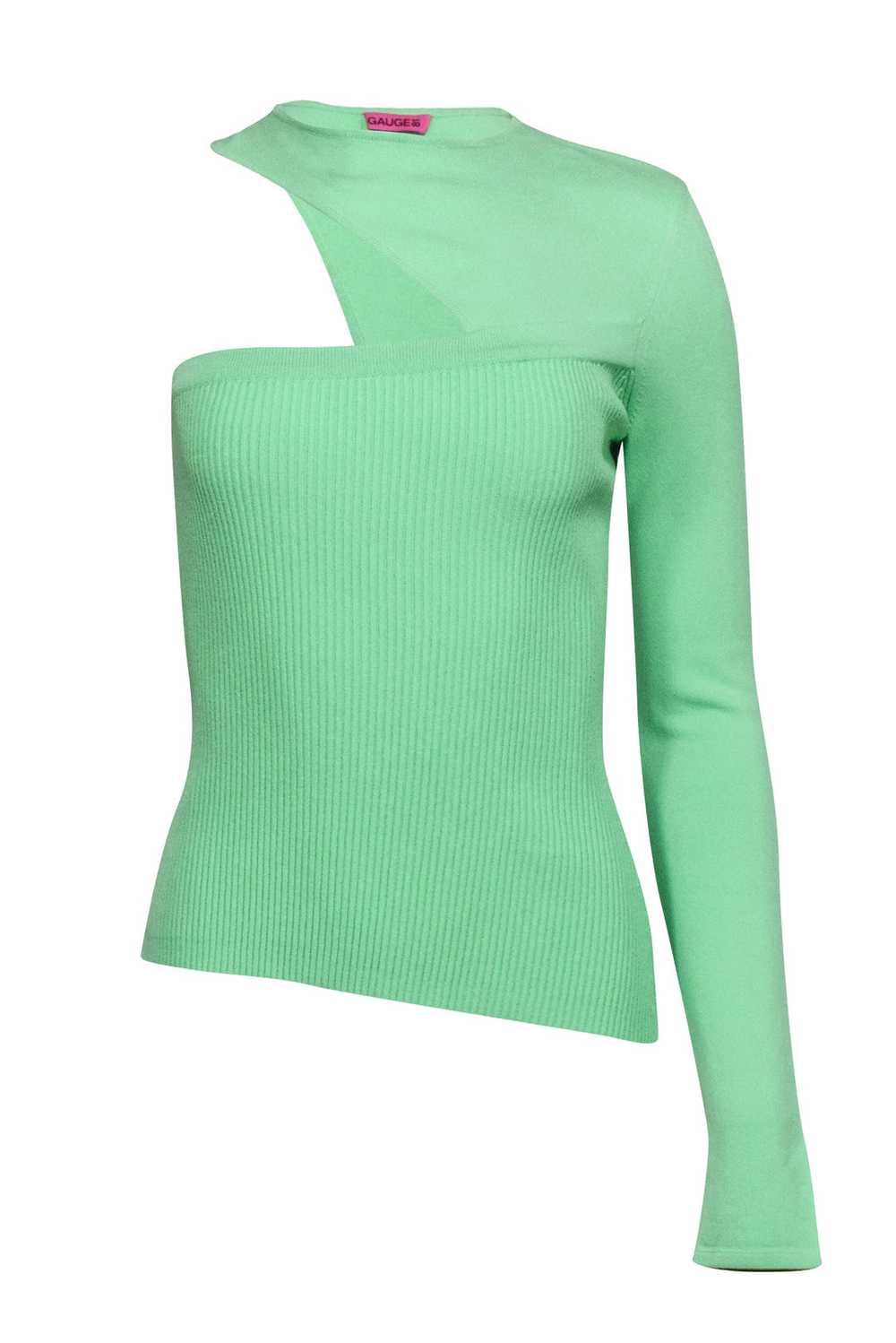 GAUGE81 - Lime Green One Sleeve Rib Top Sz S/M - image 1