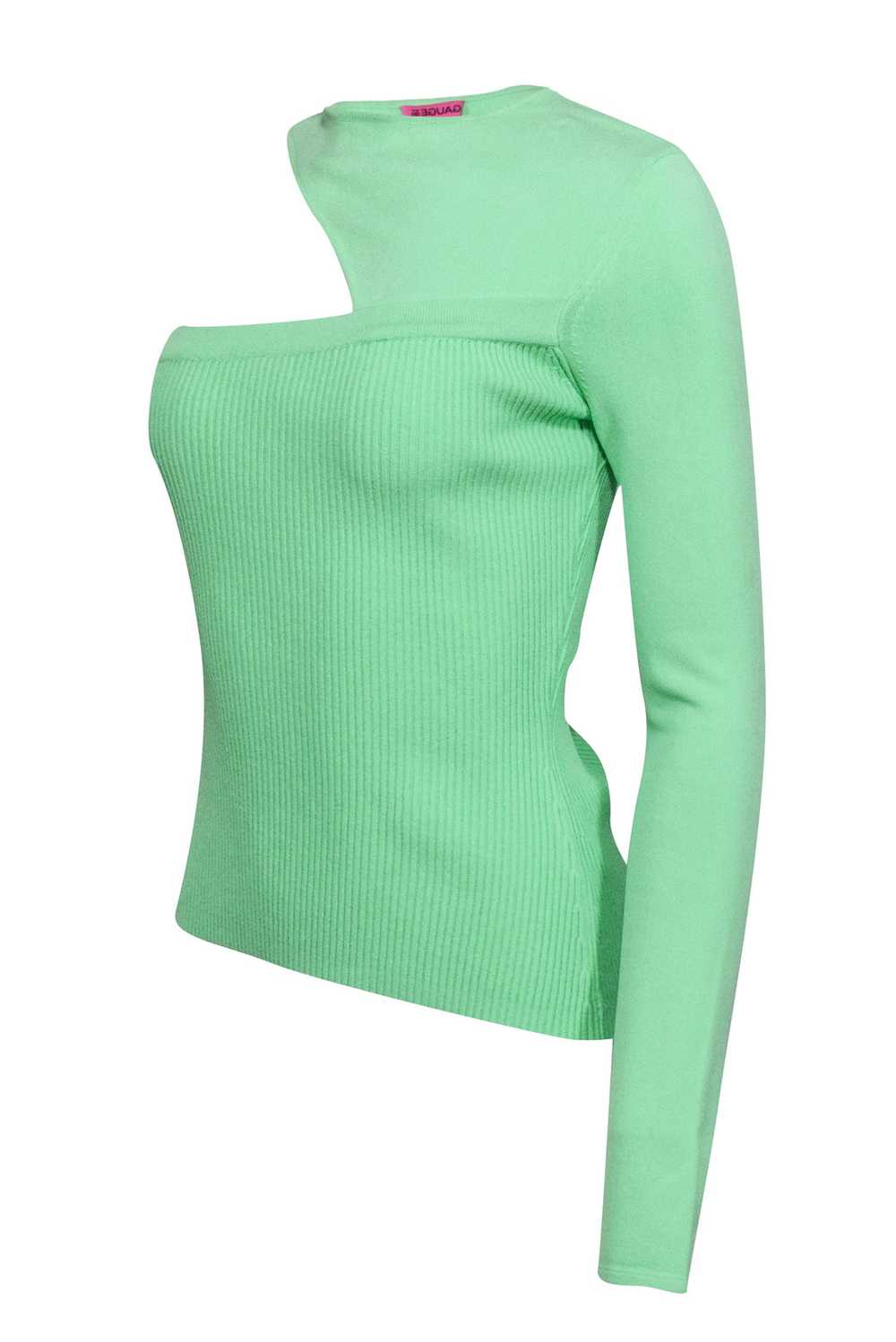 GAUGE81 - Lime Green One Sleeve Rib Top Sz S/M - image 3