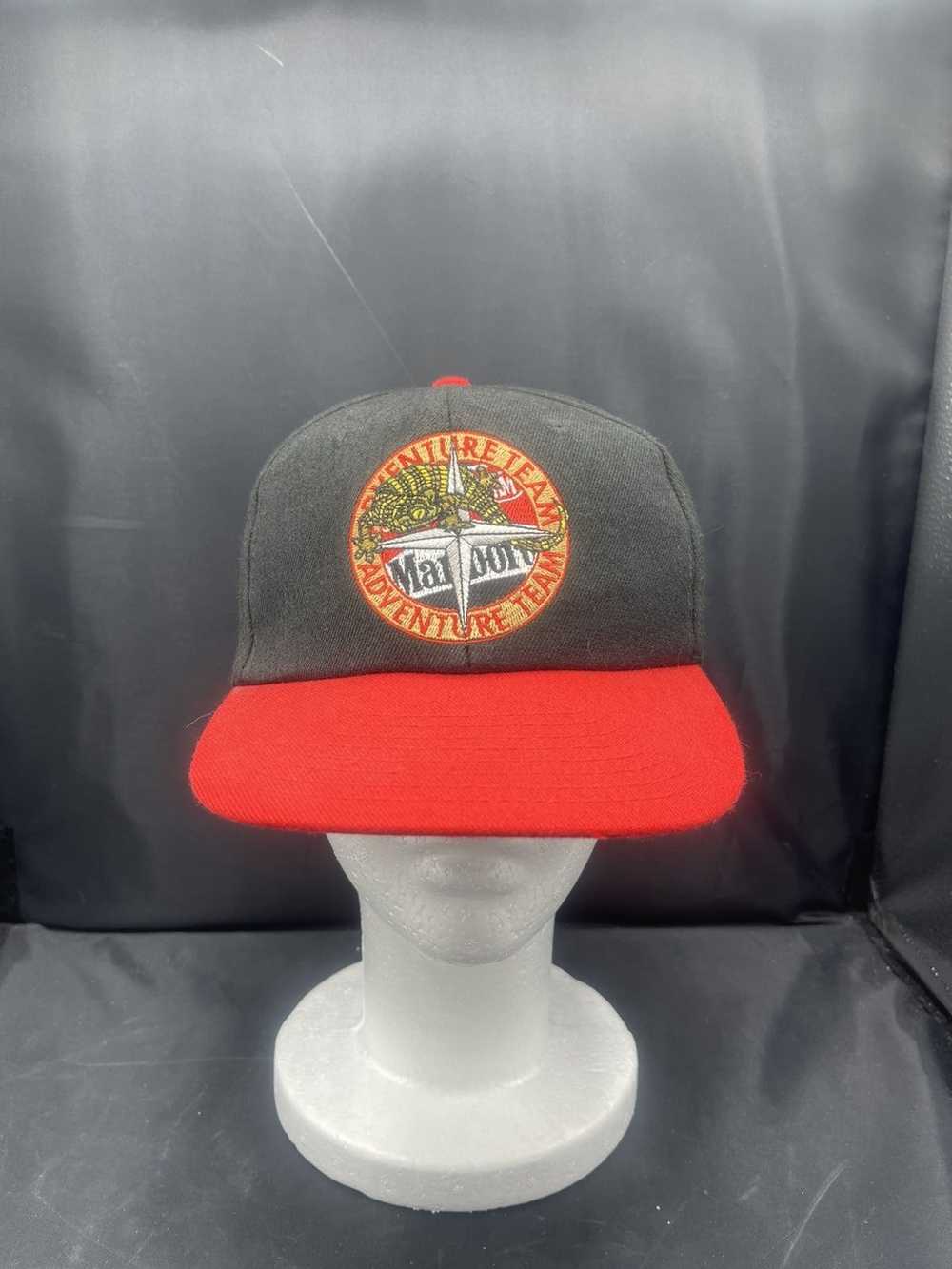 Vintage 90s Deadstock Marlboro Train Adventure Unlimited Gear Cigarettes Tobacco Strapback Hat Baseball Cap