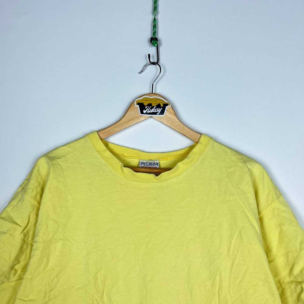 Blank × Vintage Vintage Faded Blank Yellow T shir… - image 3