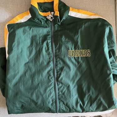 Packers Starter The Impact Half Zip Jacket Medium Green & Gold