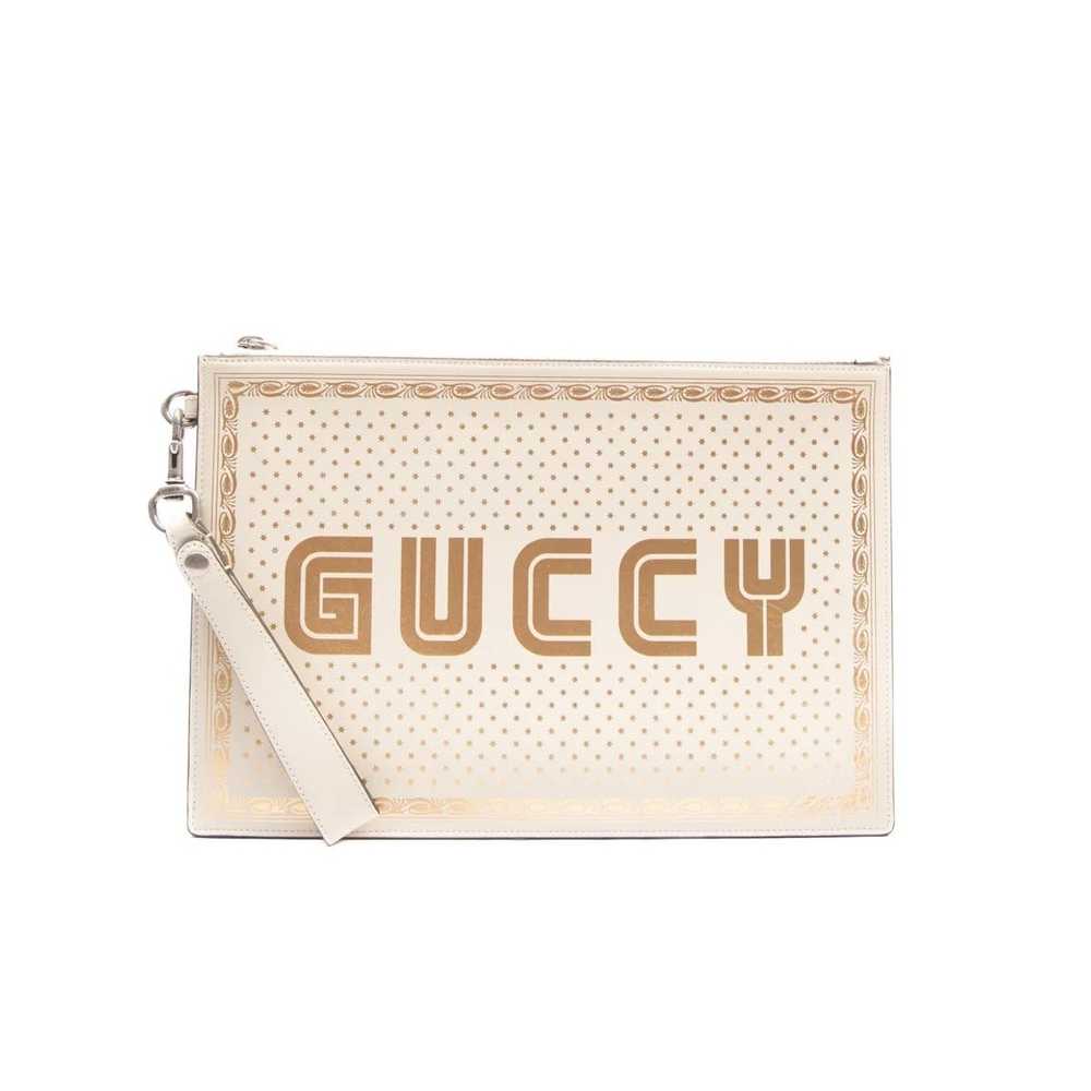 Gucci Gucci Guccy Sega Leather Pouch in off White - image 2