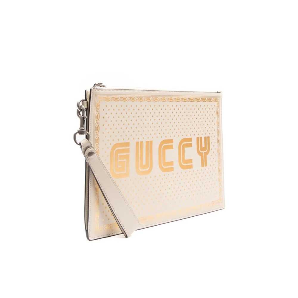 Gucci Gucci Guccy Sega Leather Pouch in off White - image 3