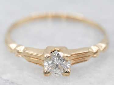 Timeless Yellow Gold Diamond Solitaire Engagement… - image 1