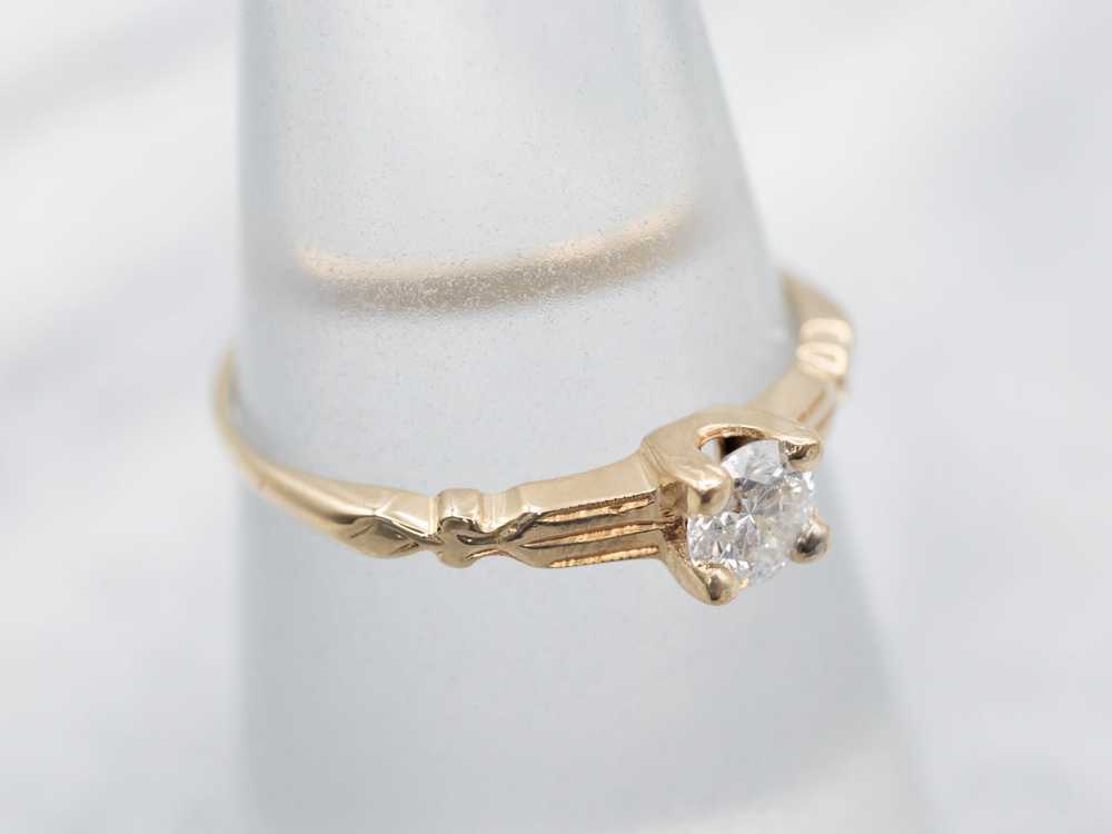Timeless Yellow Gold Diamond Solitaire Engagement… - image 3